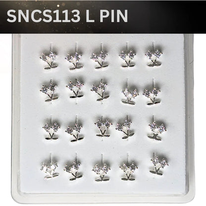 SNCS 113 DESIGN STONE SILVER ( L PIN ) 20PCS