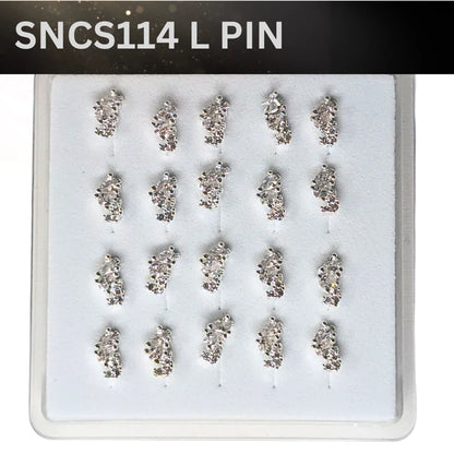 SNCS 114 DESIGN STONE SILVER ( L PIN ) 20PCS