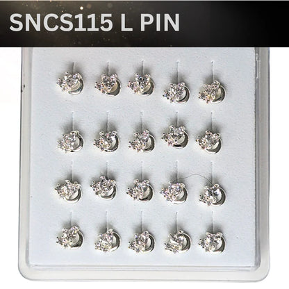 SNCS 115DESIGN STONE SILVER ( L PIN ) 20PCS