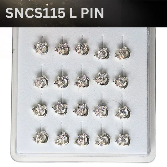 SNCS 115DESIGN STONE SILVER ( L PIN ) 20PCS