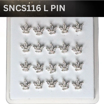 SNCS 116 DESIGN STONE SILVER ( L PIN ) 20PCS