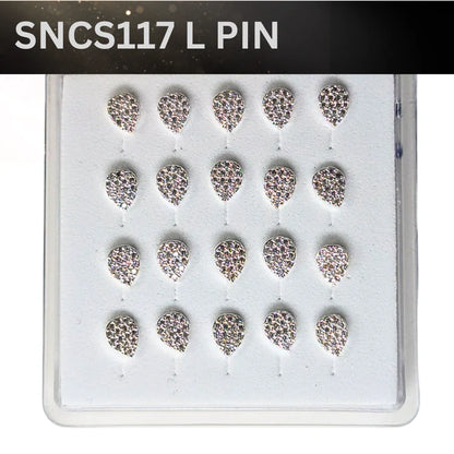 SNCS 117 DESIGN STONE SILVER ( L PIN ) 20PCS