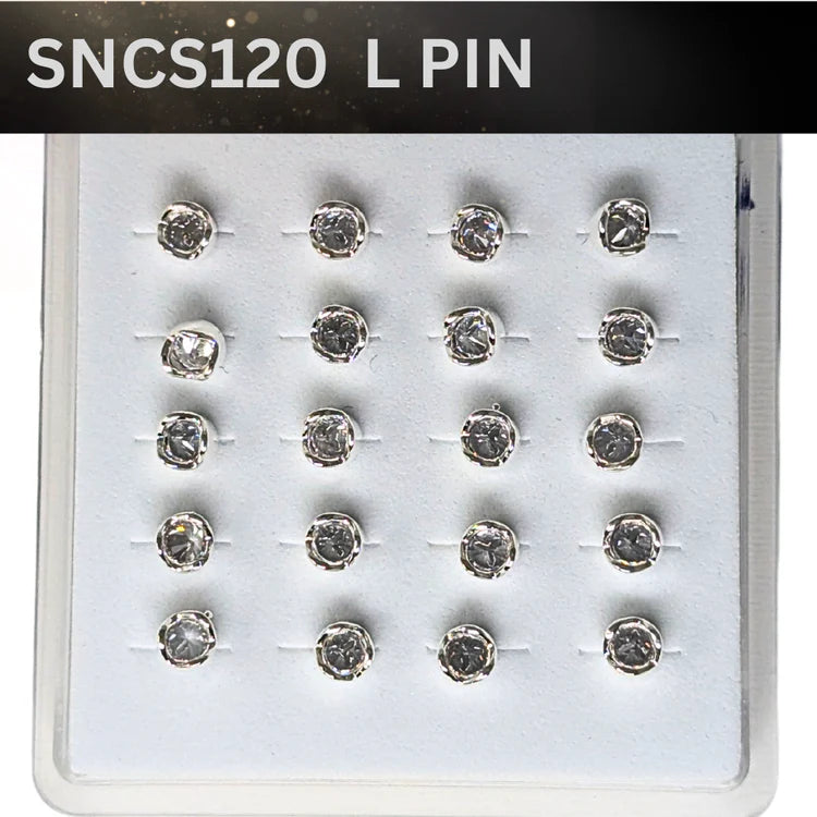 SNCS 120 DESIGN STONE SILVER ( L PIN ) 20PCS