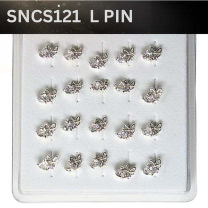 SNCS 121 DESIGN STONE SILVER ( L PIN ) 20PCS