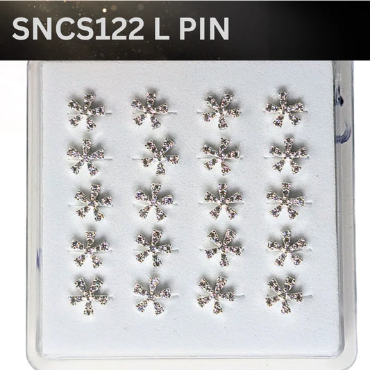 SNCS 122 DESIGN STONE SILVER ( L PIN ) 20PCS