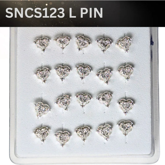 SNCS 123 DESIGN STONE SILVER ( L PIN ) 20PCS