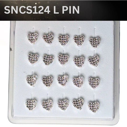 SNCS 124 DESIGN STONE SILVER ( L PIN ) 20PCS