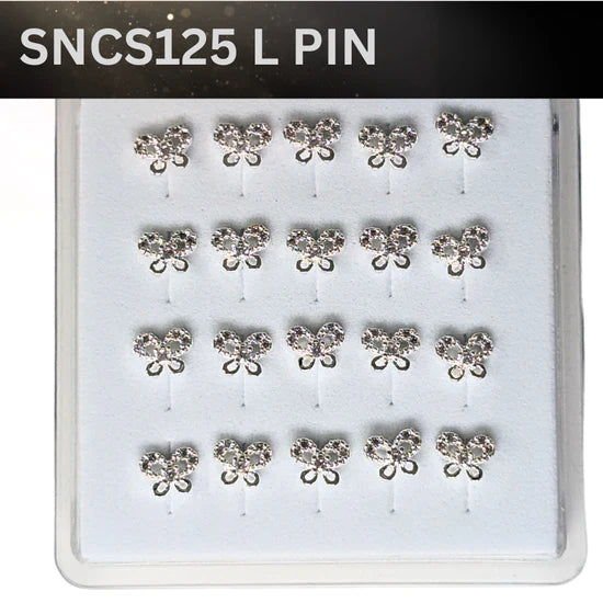 SNCS 125 DESIGN STONE SILVER ( L PIN ) 20PCS