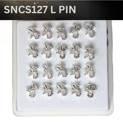 SNCS 127 DESIGN STONE SILVER ( L PIN ) 20PCS