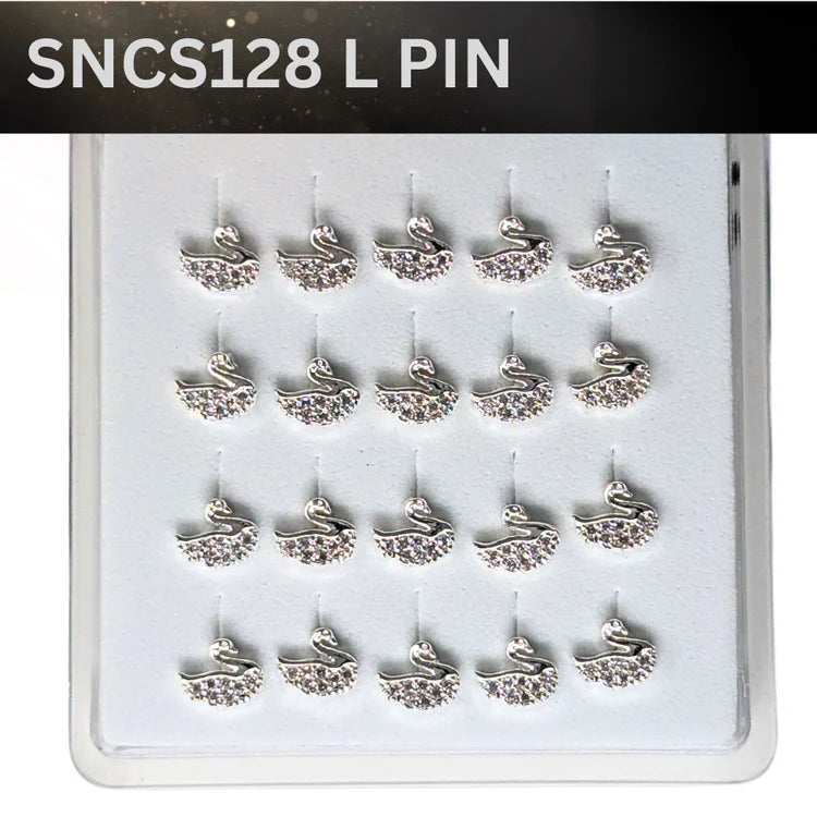 SNCS 128 DESIGN STONE SILVER ( L PIN ) 20PCS