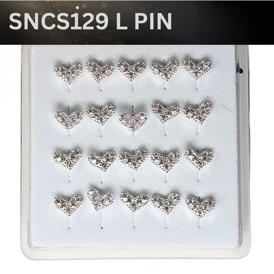 SNCS 129 DESIGN STONE SILVER ( L PIN ) 20PCS