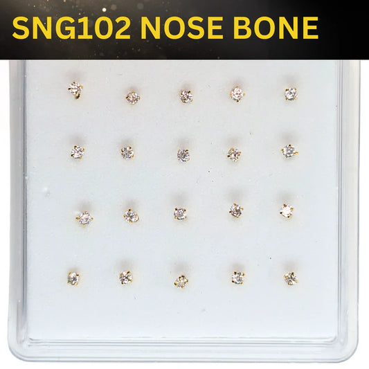 SNG102 2.0MM STONE GOLD ( NOSE BONE) 20pcs