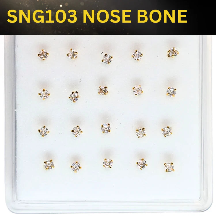 SNG103 2.5MM STONE GOLD ( NOSE BONE) 20pcs