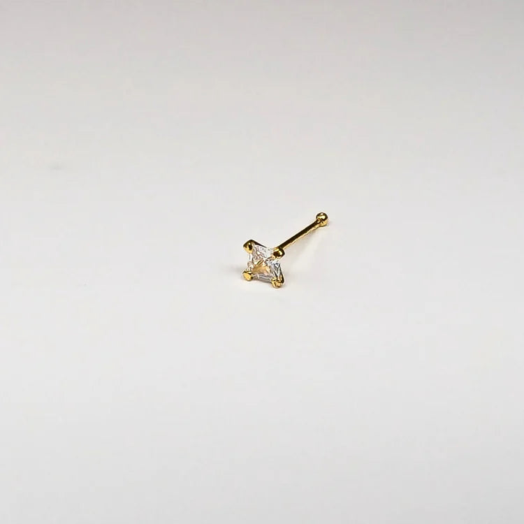 SNG305 2.5MM SQ CUBIC STONE GOLD (NOSE BONE) 20pcs