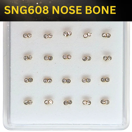 SNG608 BOWTIE CLEAR STONE GOLD (NOSE BONE) 20pcs