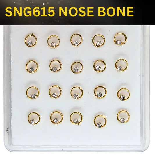 SNG615 W/BIG STONE GOLD (NOSE BONE) 20pcs