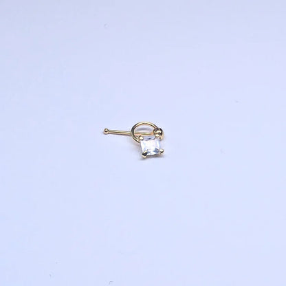 SNG620 3.0MM SQ CUBIC ON RING GOLD (NOSE BONE) 20pcs