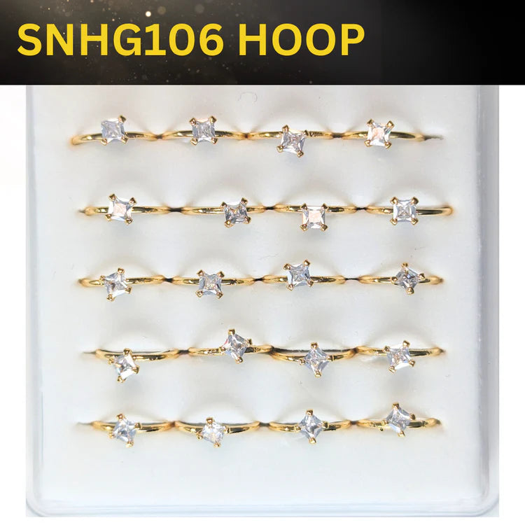 SNHG106 2.5MM SQ CUBIC HOOP GOLD (HOOP) 20pcs