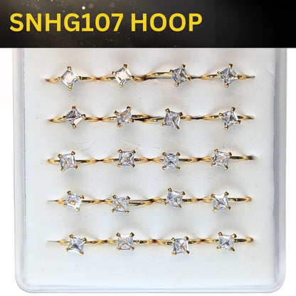 SNHG107 3.0MM SQ CUBIC HOOP GOLD (HOOP) 20pcs