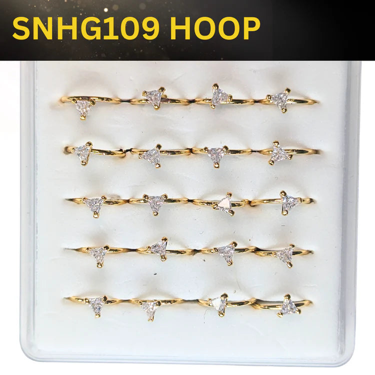 SNHG109 3.0MM TRIANGLE CUBIC GOLD (HOOP) 20pcs