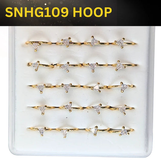 SNHG109 3.0MM TRIANGLE CUBIC GOLD (HOOP) 20pcs