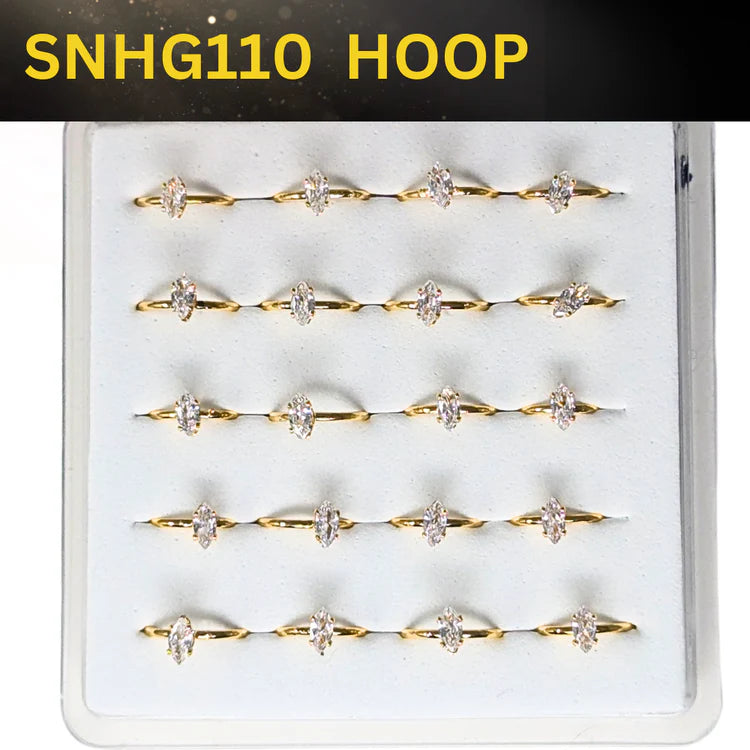 SNHG 110 3.0MM MARQUISE CUBIC GOLD (HOOP) 20 PCS