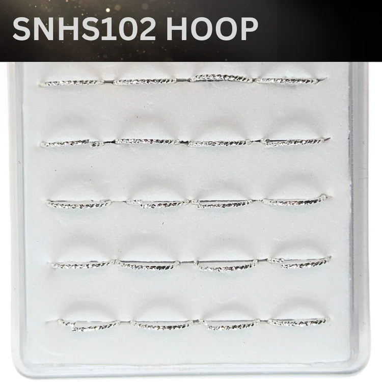 SNHS102 TEXTURED HOOP SILVER (HOOP) 20pcs