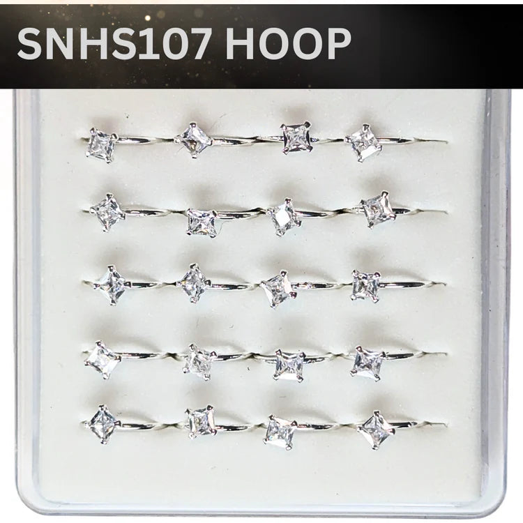 SNHS107 3.0MM SQ CUBIC HOOP SILVER (HOOP) 20pcs