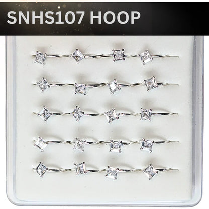 SNHS107 3.0MM SQ CUBIC HOOP SILVER (HOOP) 20pcs