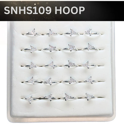 SNHS109 3.0MM TRIANGLE CUBIC SILVER (HOOP) 20pcs