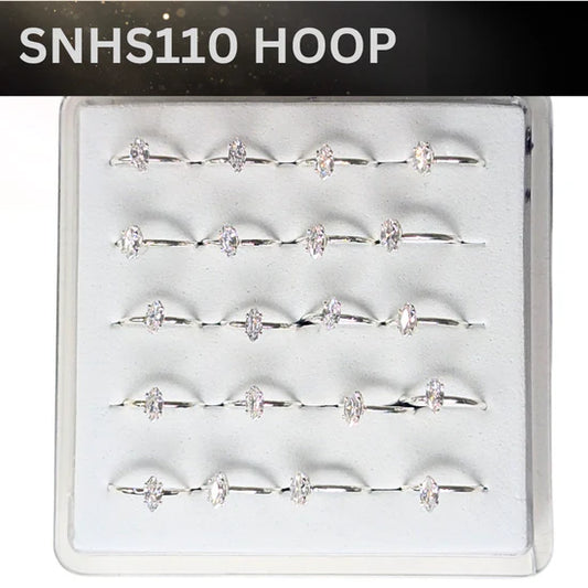 SNHS 110 3.0MM MARQUISE CUBIC SILVER ( HOOP) 20 PCS