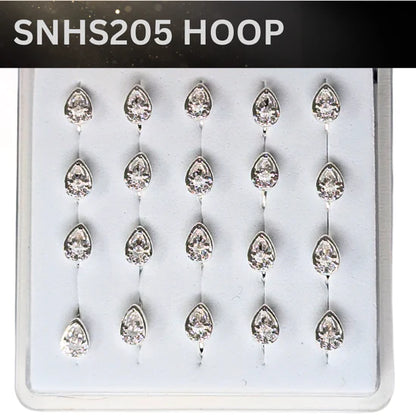 SNHS 205 DESING STONE SILVER ( HOOP) 20PCS