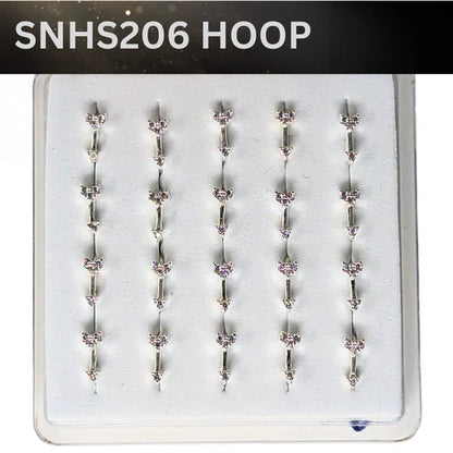 SNHS 206 DESING STONE SILVER ( HOOP) 20PCS