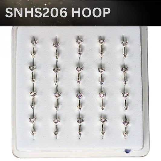 SNHS 206 DESING STONE SILVER ( HOOP) 20PCS