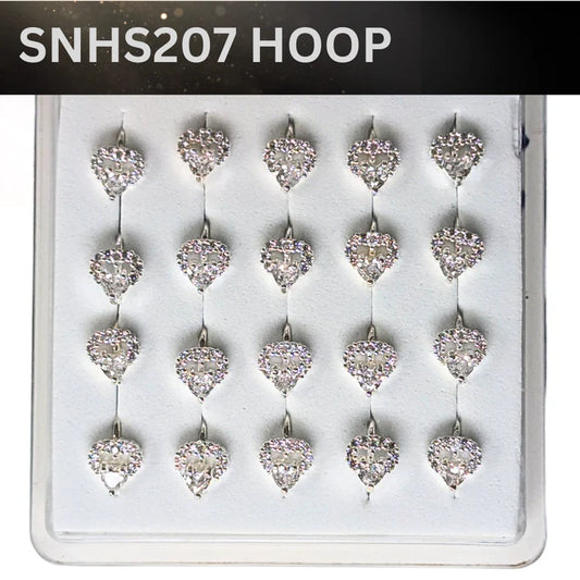 SNHS 207 DESING STONE SILVER ( HOOP) 20PCS