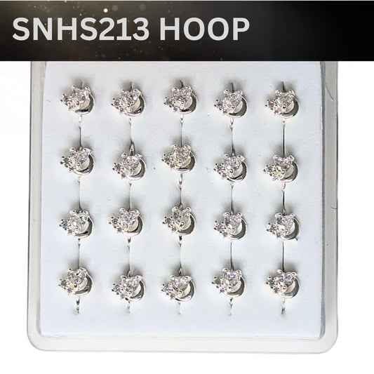 SNHS 213 DESING STONE SILVER ( HOOP) 20PCS