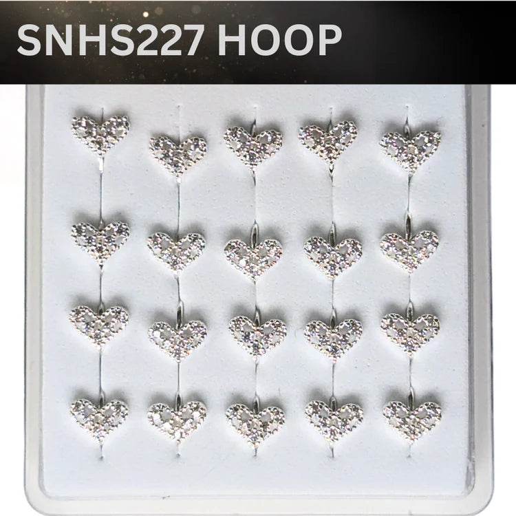 SNHS 227 DESING STONE SILVER ( HOOP) 20PCS