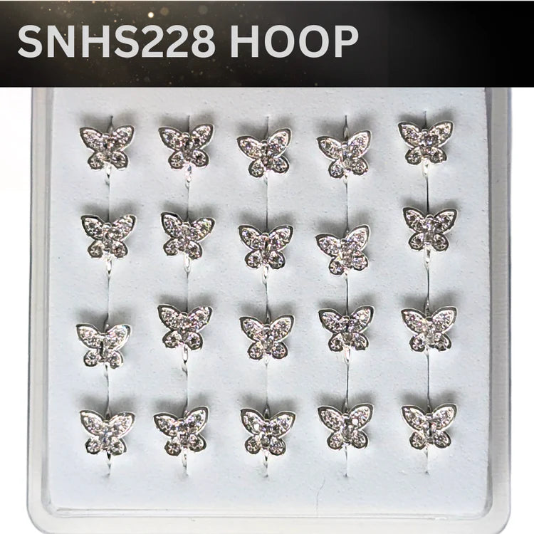 SNHS 228 DESING STONE SILVER ( HOOP) 20PCS